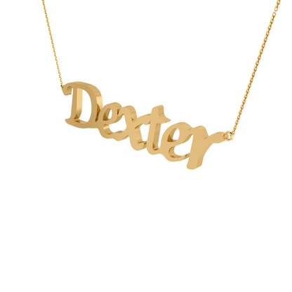 RKC 14k Yellow Gold Plated Initial Name Pendant Necklace Approx. Weight 5gm and Length 10mm