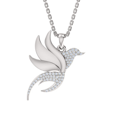RKC 0,23 Karat Moissanit-Flügel-Charm-Anhänger, 925er Silberschmuck, 14 Karat Gelbgold vergoldet, Gewicht 4,50 g, Höhe 24 mm