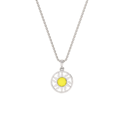 RKC Emaille-Sonnenanhänger, 925er Silberschmuck, 14 Karat Gelbgold vergoldet, Produktgewicht: 4,00 g, Höhe: 12,50 mm