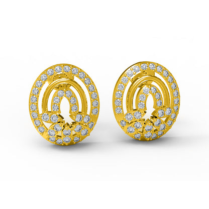 Orecchino da donna con perno a vite sul retro in argento sterling RKC 925, rosa 14k, oltre 3,50 Gm, altezza 12,50 mm