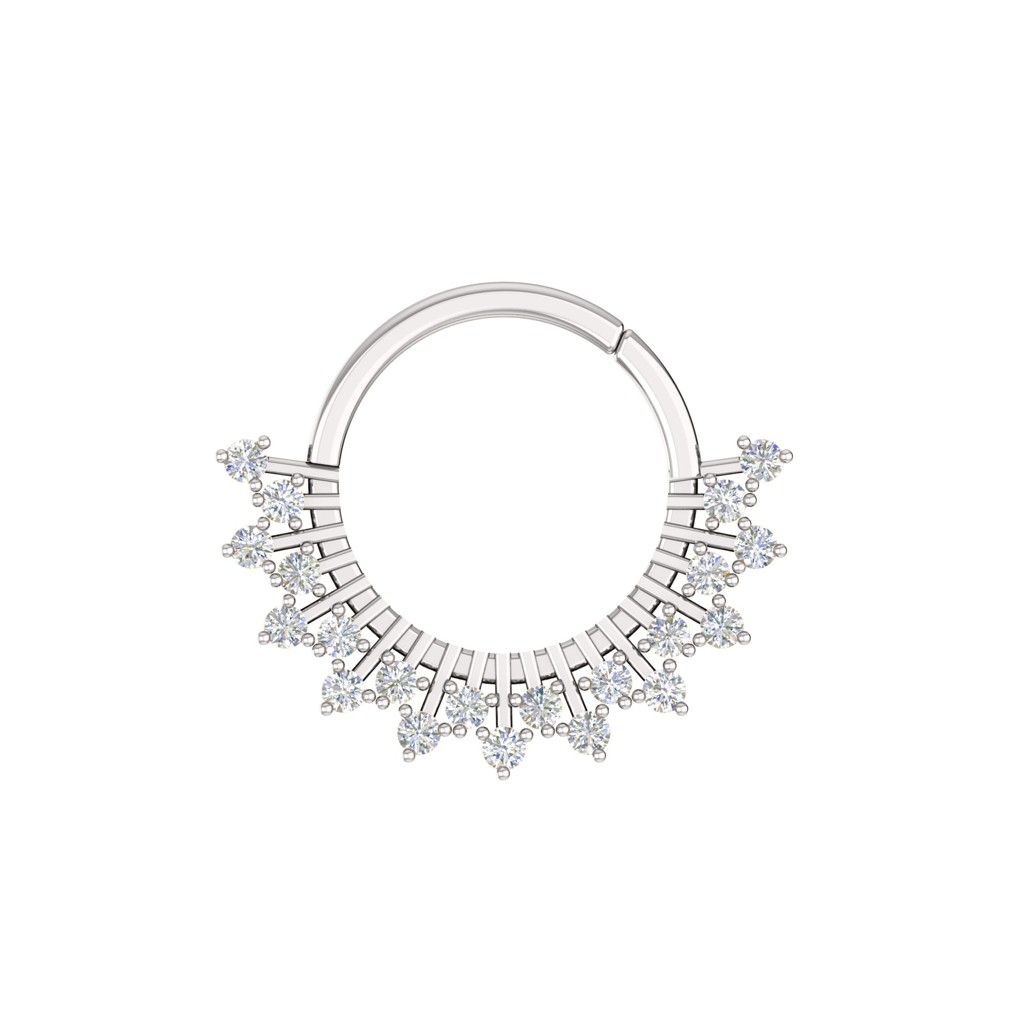 RKC JEWELRY Anello da naso da donna con Moissanite floreale in argento sterling 925, placcato in oro rosa 14k, peso 2,60 GM