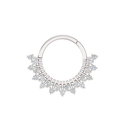 RKC JEWELRY Anello da naso da donna con Moissanite floreale in argento sterling 925, placcato in oro rosa 14k, peso 2,60 GM
