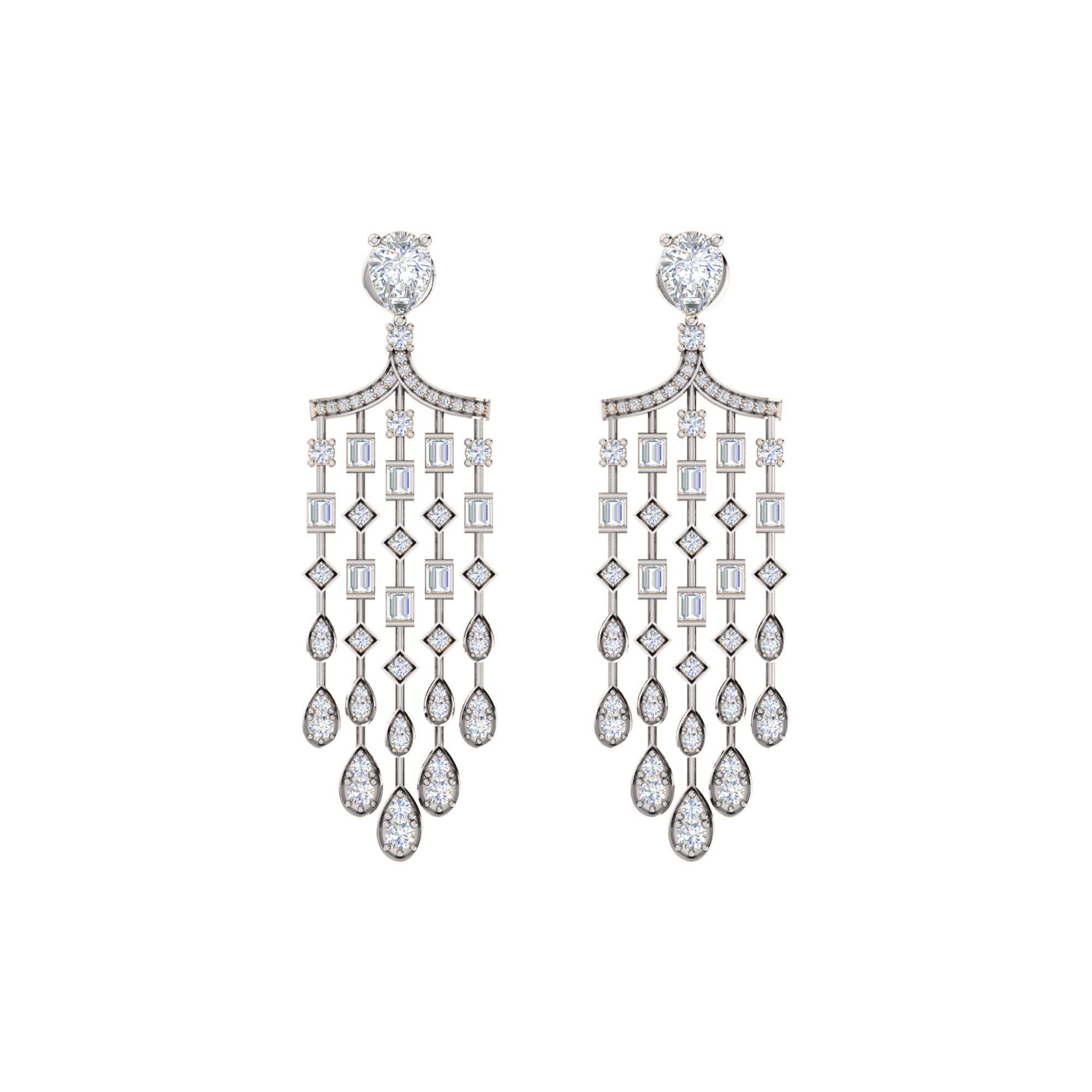 Orecchino da donna con pendente Halo in argento sterling RKC 925, oro giallo 14k, peso 8,00 GM, altezza 51,00 mm