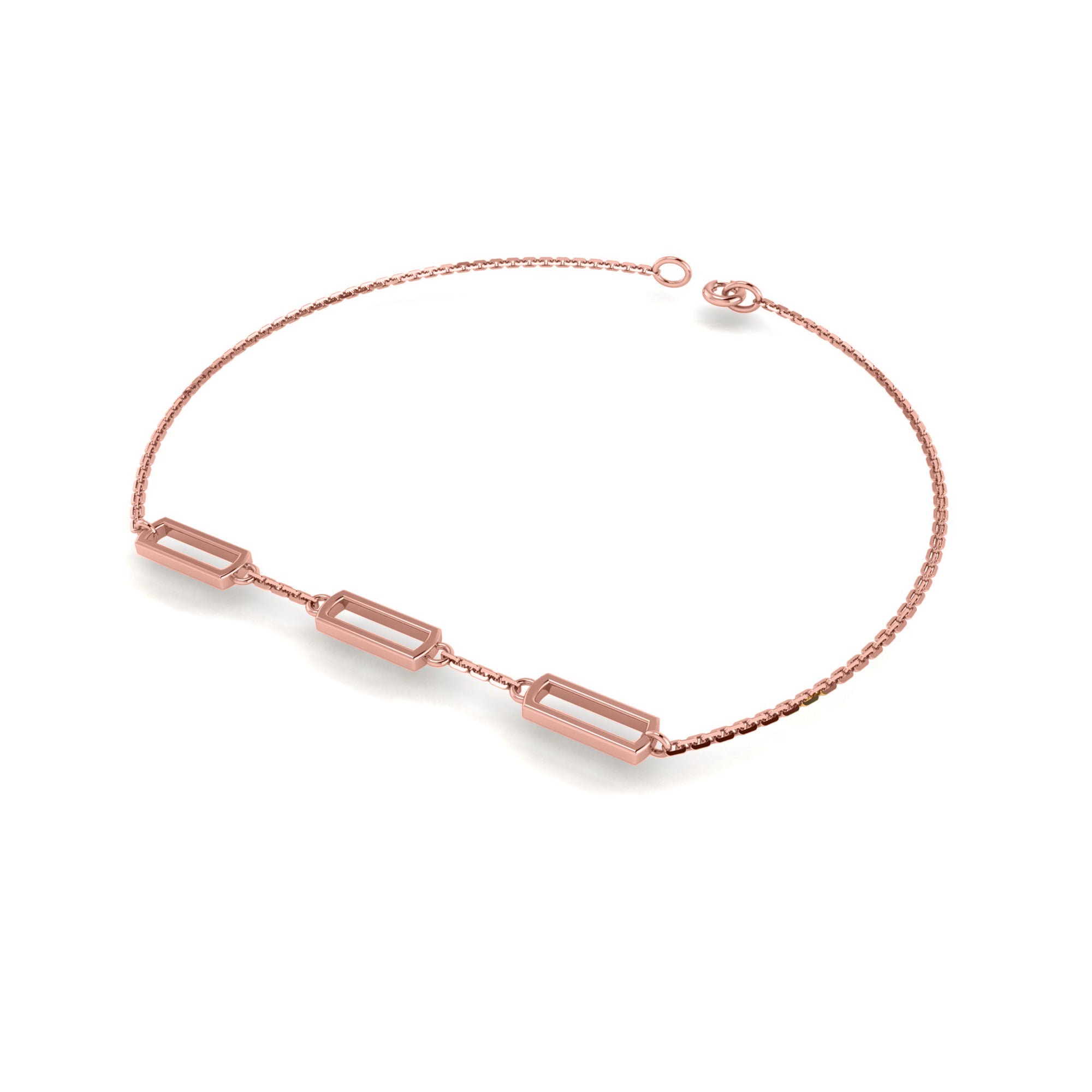 RKC Damen-Armband aus 925er Sterlingsilber, 14 Karat Roségold vergoldet, Gewicht 4,50 g, Höhe 5,00 mm
