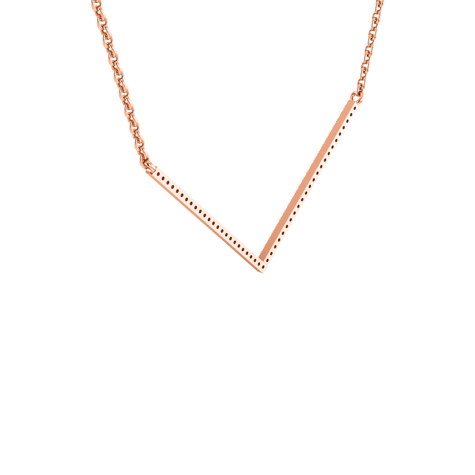 RKC 0,4 CT Moissanit Charm Halskette 925 Silber 14k Roségold vergoldet Produktgewicht 3,5 GM Höhe 24,00 MM
