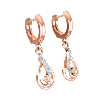 Ciondolo in moissanite da 0,40 ct in argento dorato RKC 925 con peso di 3,60 g e orecchino da 2,30 g con placcatura in oro giallo 14 carati