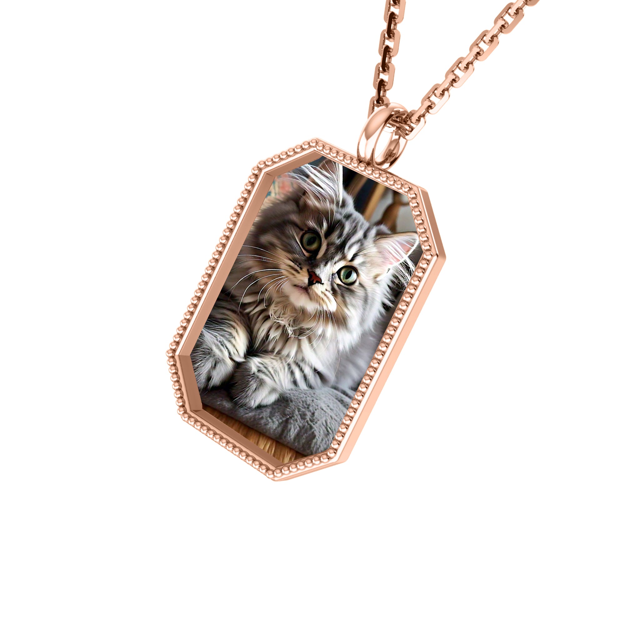 Ciondolo con foto RKC Gioielli in argento 925 placcato in oro rosa 14K Peso 5,00 g Altezza 24,00 mm