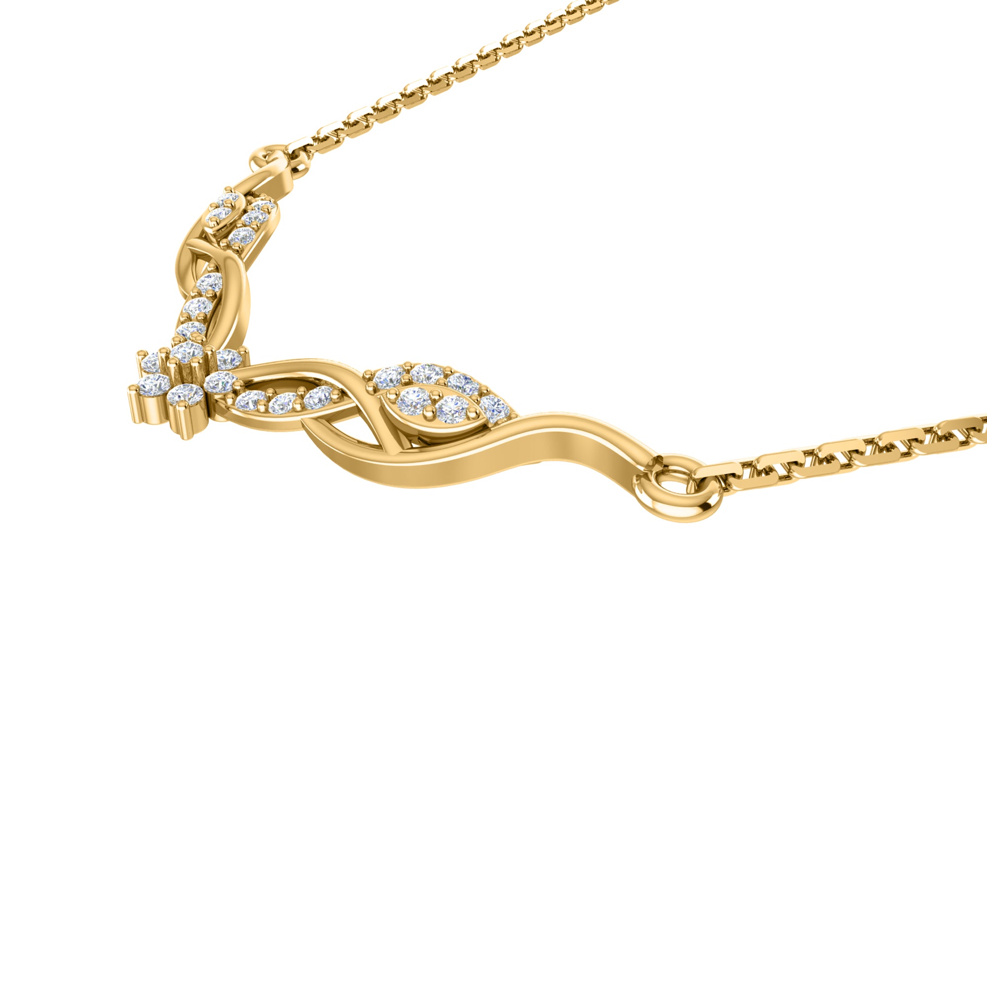 RKC 2,4 CT bezaubernde Moissanit-Halskette, 925er Silber, 14 Karat Gelbgold plattiert, Produktgewicht: 4,50 GM, Höhe: 16,50 mm