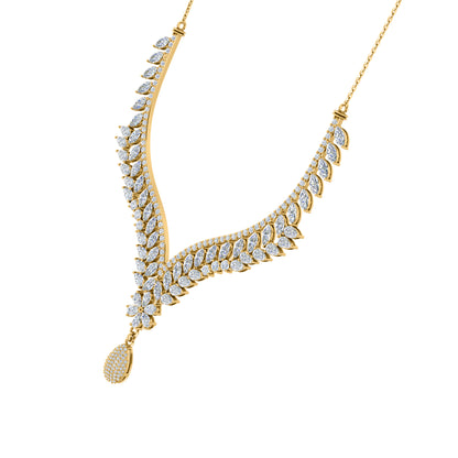 Charmante RKC 18 CT Moissanit-Halskette, 925er Silber, 14 Karat Roségold plattiert, Produktgewicht: 17,00 GM, Höhe: 100,00 mm