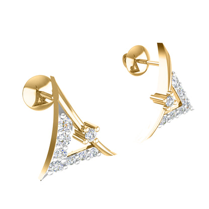 RKC 925 Silber Golden Gesamtgewicht 0,55 ct Moissanit Anhänger Gewicht 3,40 gm und Gewicht Ohrring 1,80 gm Set mit 14K Roségold plattiert