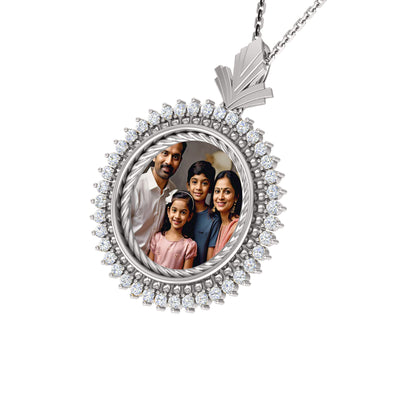 RKC 0,52 ct Moissanit-Foto-Anhänger, 925er Silberschmuck, 14 Karat Gelbgold vergoldet, Gewicht 5 g, Höhe 21 mm