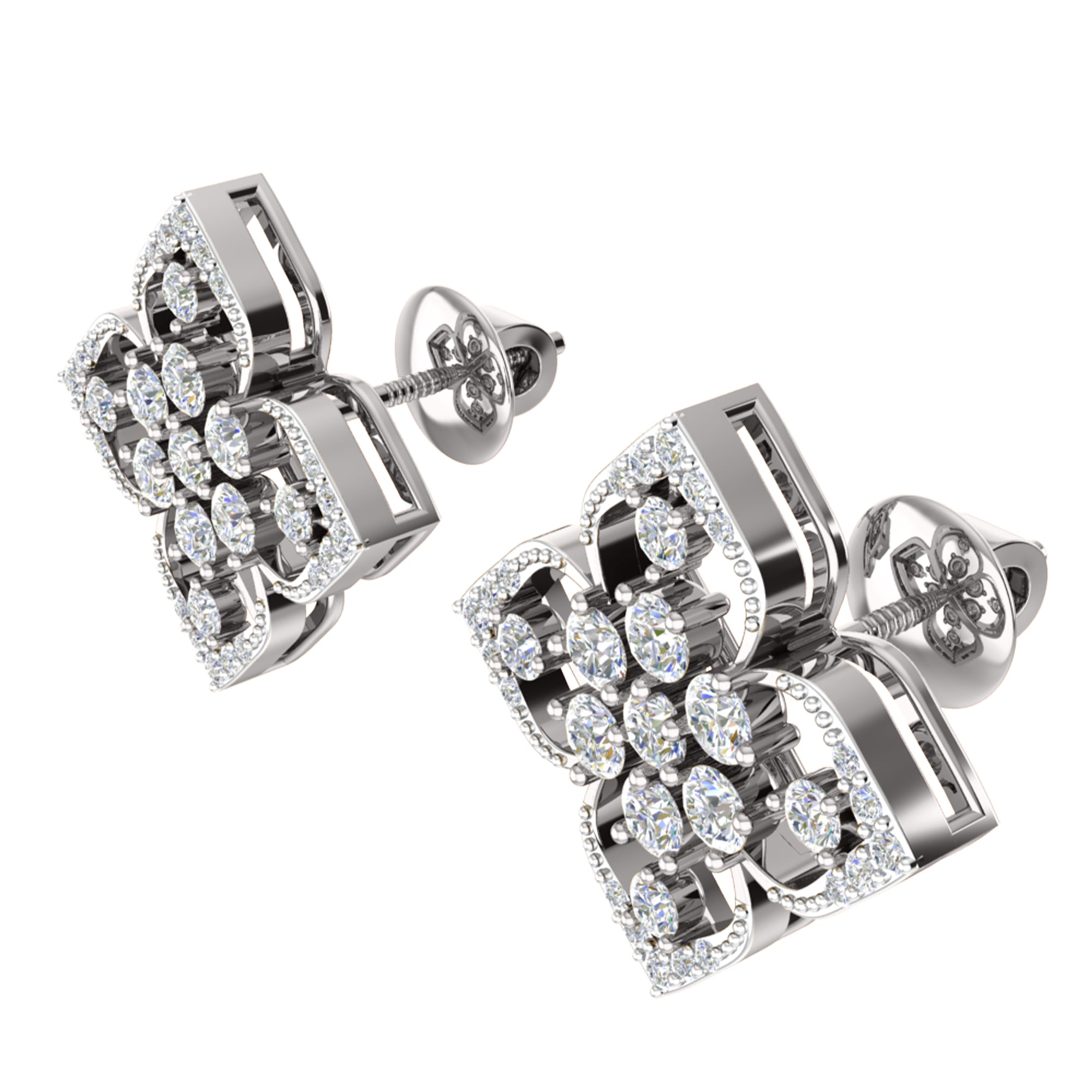 RKC 925 Sterling Silber Damen-Ohrring mit Blumenmuster für den täglichen Gebrauch, 14 Karat Gelb, Produktgewicht: 2,80 GM, Höhe: 14,70 mm