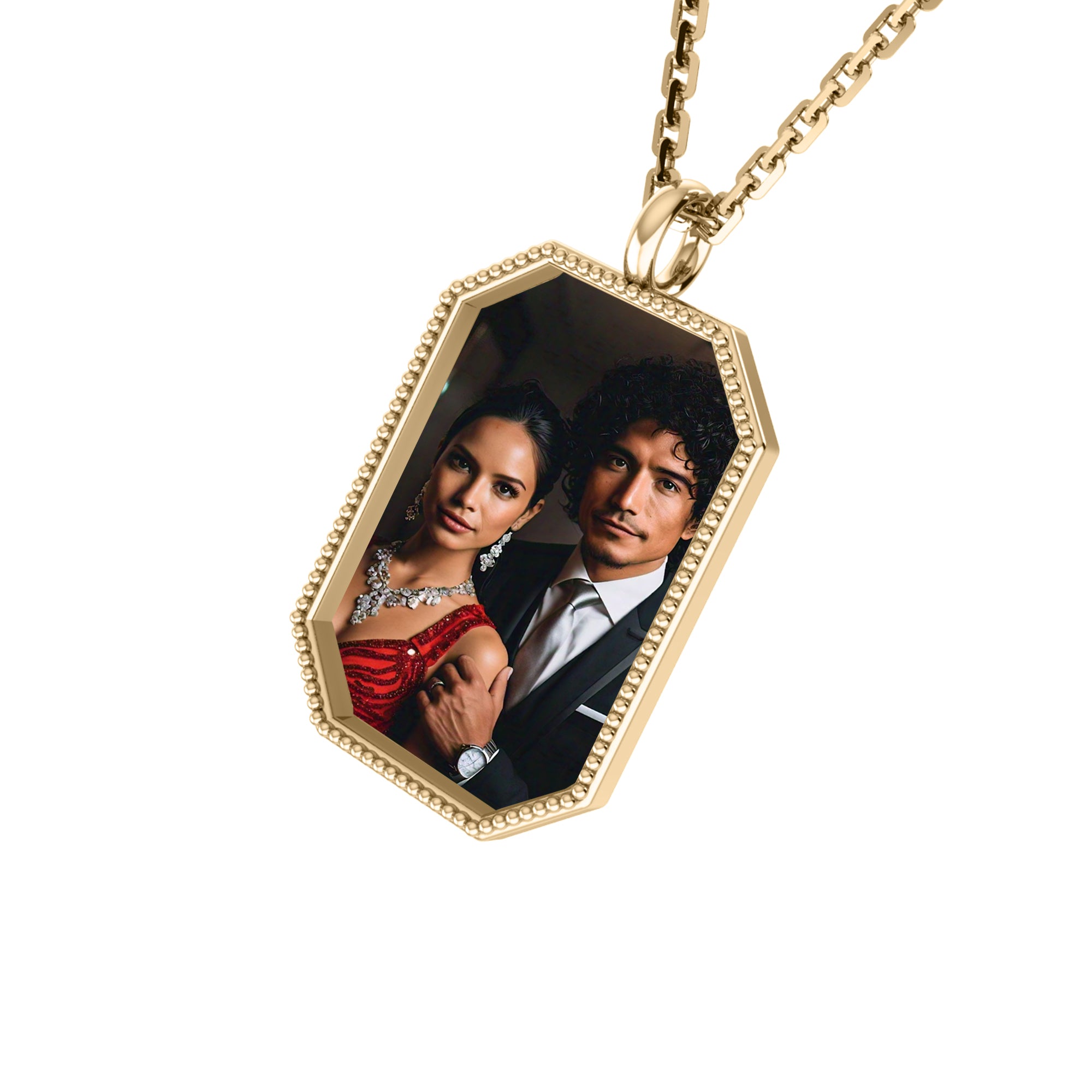 Ciondolo con foto RKC Gioielli in argento 925 placcato in oro rosa 14K Peso 5,00 g Altezza 24,00 mm