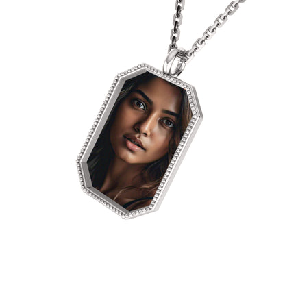 Ciondolo con foto RKC Gioielli in argento 925 placcato in oro rosa 14K Peso 5,00 g Altezza 24,00 mm