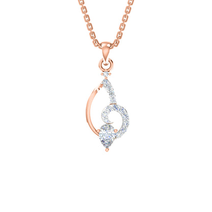 RKC 925 Silber Golden Gesamtgewicht 0,42 ct Moissanit Anhänger Gewicht 3,20 gm und Gewicht Ohrring 2,10 gm Set mit 14K Roségold plattiert