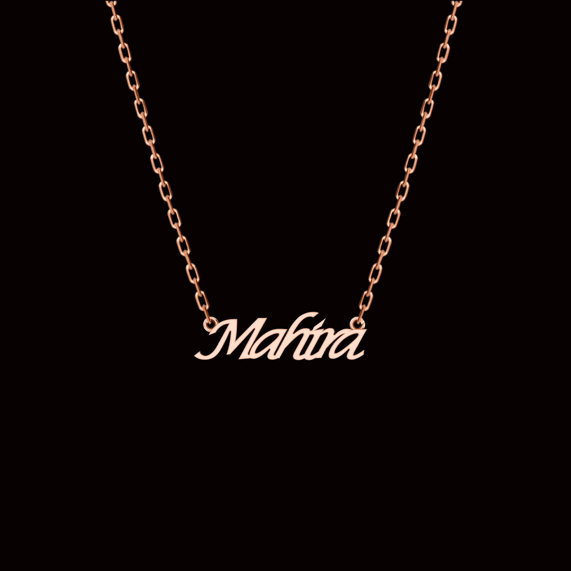 RKC Halskette mit Buchstaben- und Namensanhänger, 925er Silber, Schmuck, 14 Karat Roségold vergoldet, Produktgewicht: 3,60 GM, Höhe: 9,70 mm