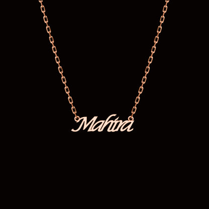 RKC Halskette mit Buchstaben- und Namensanhänger, 925er Silber, Schmuck, 14 Karat Roségold vergoldet, Produktgewicht: 3,60 GM, Höhe: 9,70 mm