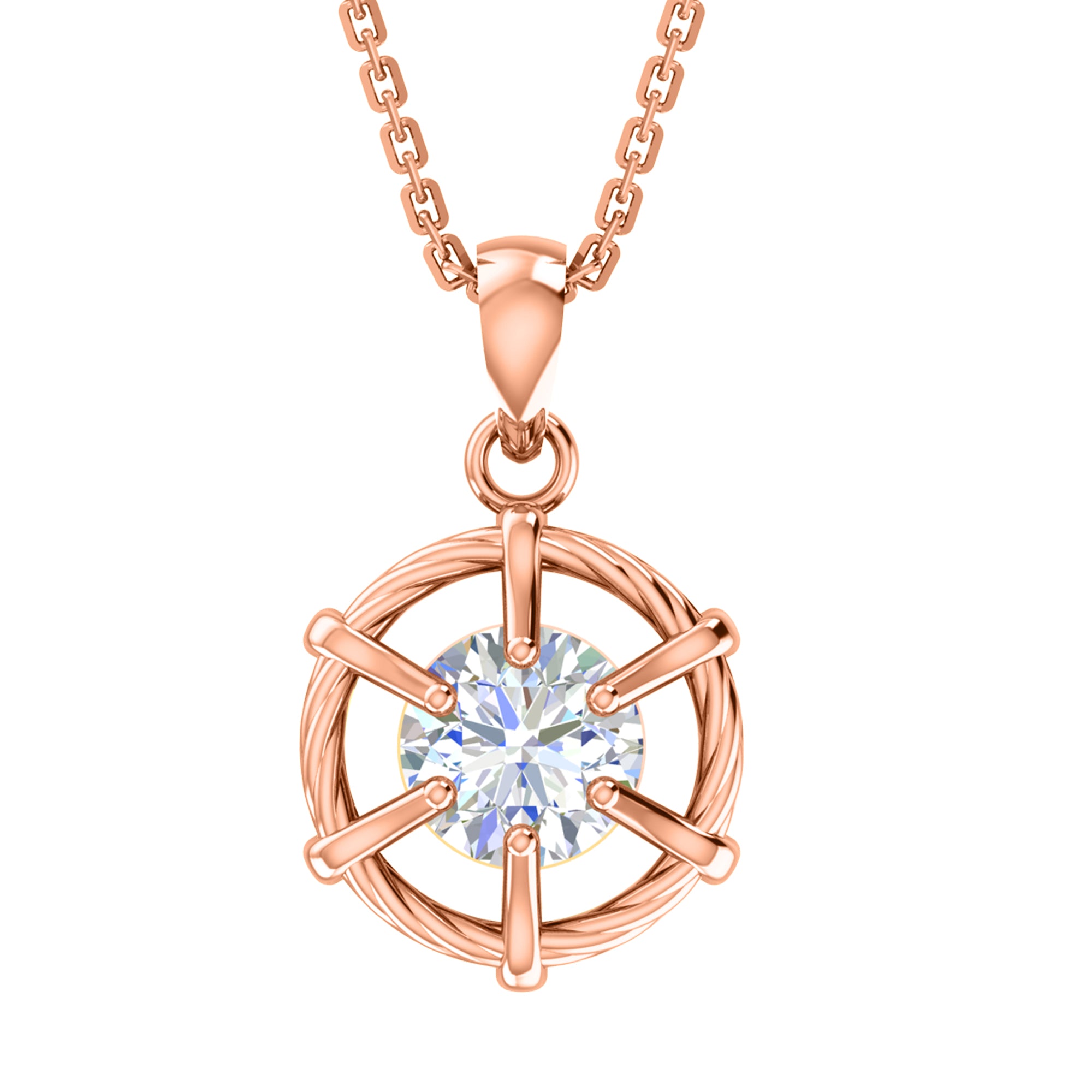 RKC 2,00 Karat Moissanit-Halo-Anhänger, 925er Silberschmuck, 14 Karat Weißgold vergoldet, Gewicht 6,50 g, Höhe 24,40 mm