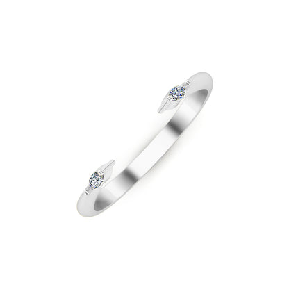 RKC Marquise Cut Moissanit Zwei-Steine-Ring für Damen mit offenem Band, 925er-Sterlingsilber, Gelbgold mit einem Gewicht von 1,70 g, Breite 2,40 mm
