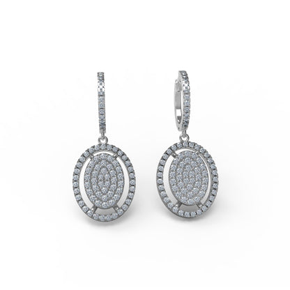 RKC 925 Sterling Silber Tropfen-Ohrhänger für Damen, 14 Karat Gelb, Gesamtgewicht 4,20 GM, Höhe 29,00 mm