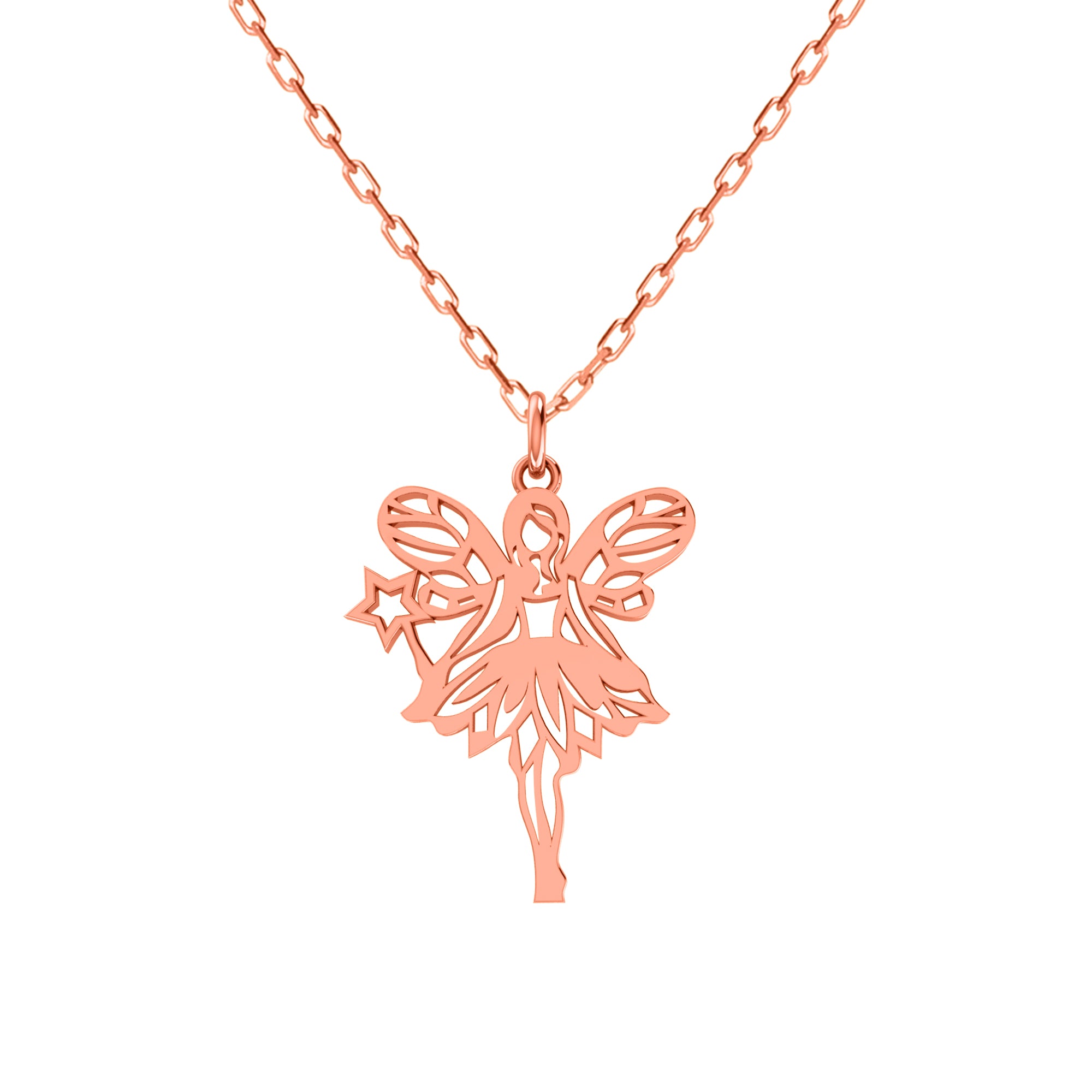 Ciondolo angelo RKC Gioielli in argento 925 placcato oro rosa 14 carati Peso 4,10 g Altezza 25,80 mm