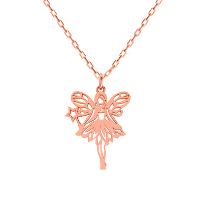Ciondolo angelo RKC Gioielli in argento 925 placcato oro rosa 14 carati Peso 4,10 g Altezza 25,80 mm