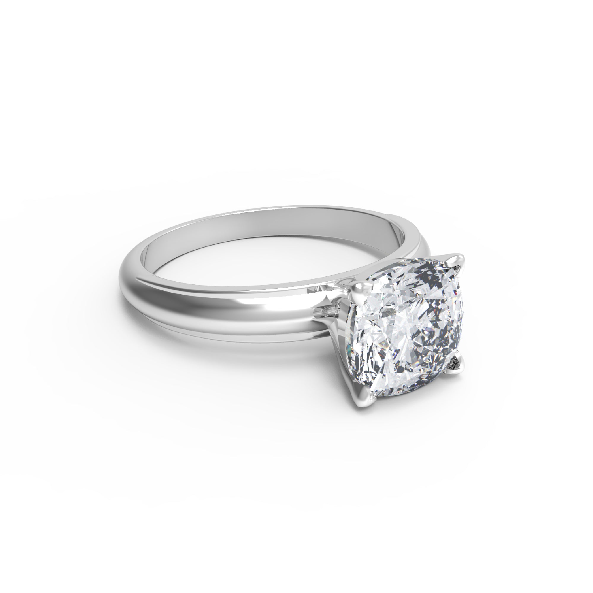 RKC Taglio cuscino Moissanite Solitaire Valentine Propose Anello Argento sterling 925 Oro rosa 14 carati su peso 3,60 g Larghezza 2,30 mm