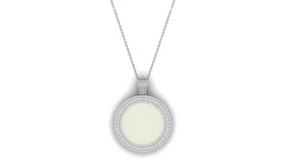 RKC Certified Moissanite Photo Memory Pendant Necklace 14k Yellow Gold Plated 925 Silver