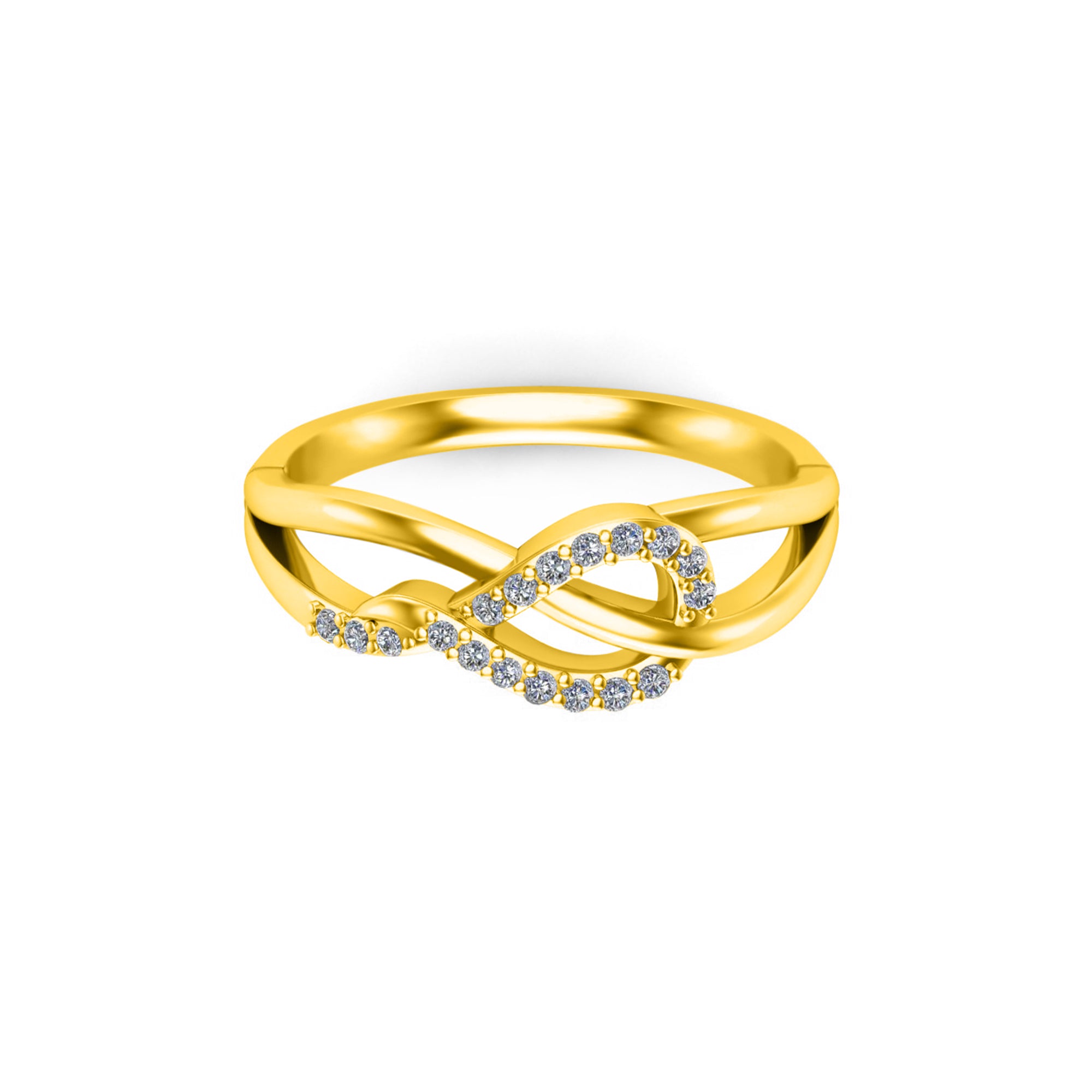 RKC Anello infinito rotondo da donna con moissanite da 0,4 ct, argento sterling placcato in oro bianco 14k, peso 3,2 grammi