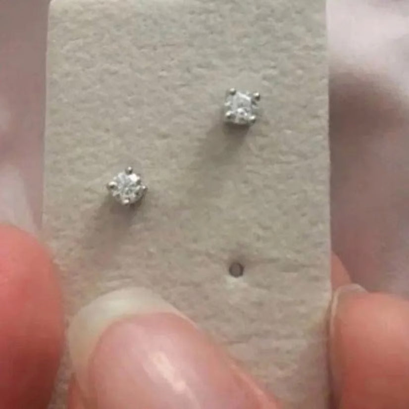 RKC Moissanite 925 Sterling silver 2mm Screw back Stud Earrings For women's