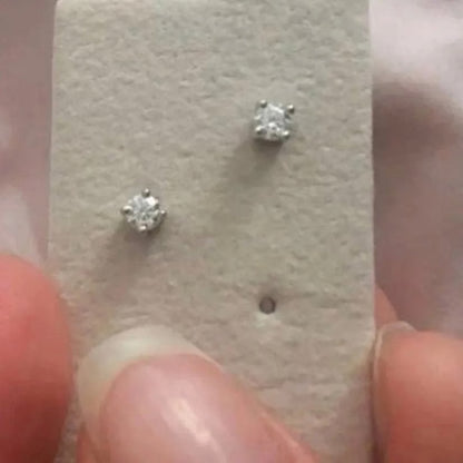 RKC Moissanite 925 Sterling silver 2mm Screw back Stud Earrings For women's