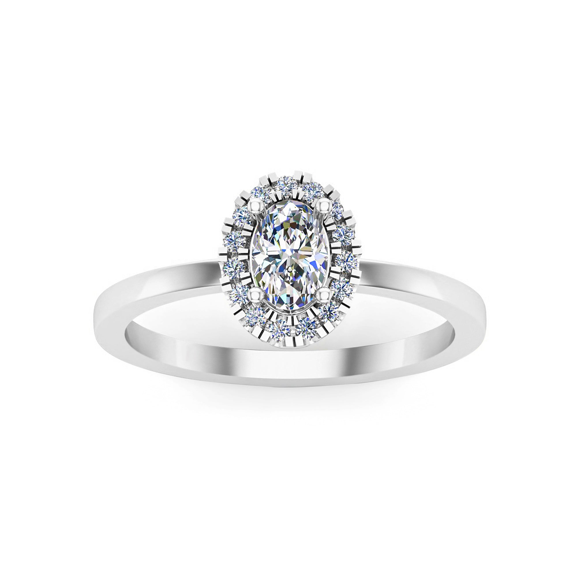 Fede nuziale RKC ovale in moissanite Halo in argento 925 placcato in oro giallo 14 carati per donna, peso 1,80 ct, larghezza 1,70 mm