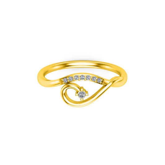 RKC Moissanite მრგვალი ჭრის ქალის ფოთლის ბეჭედი 925 სტერლინგი ვერცხლისფერი ყვითელი მოოქროვილი Wt 2 გმ სიგანე 1.50 მმ