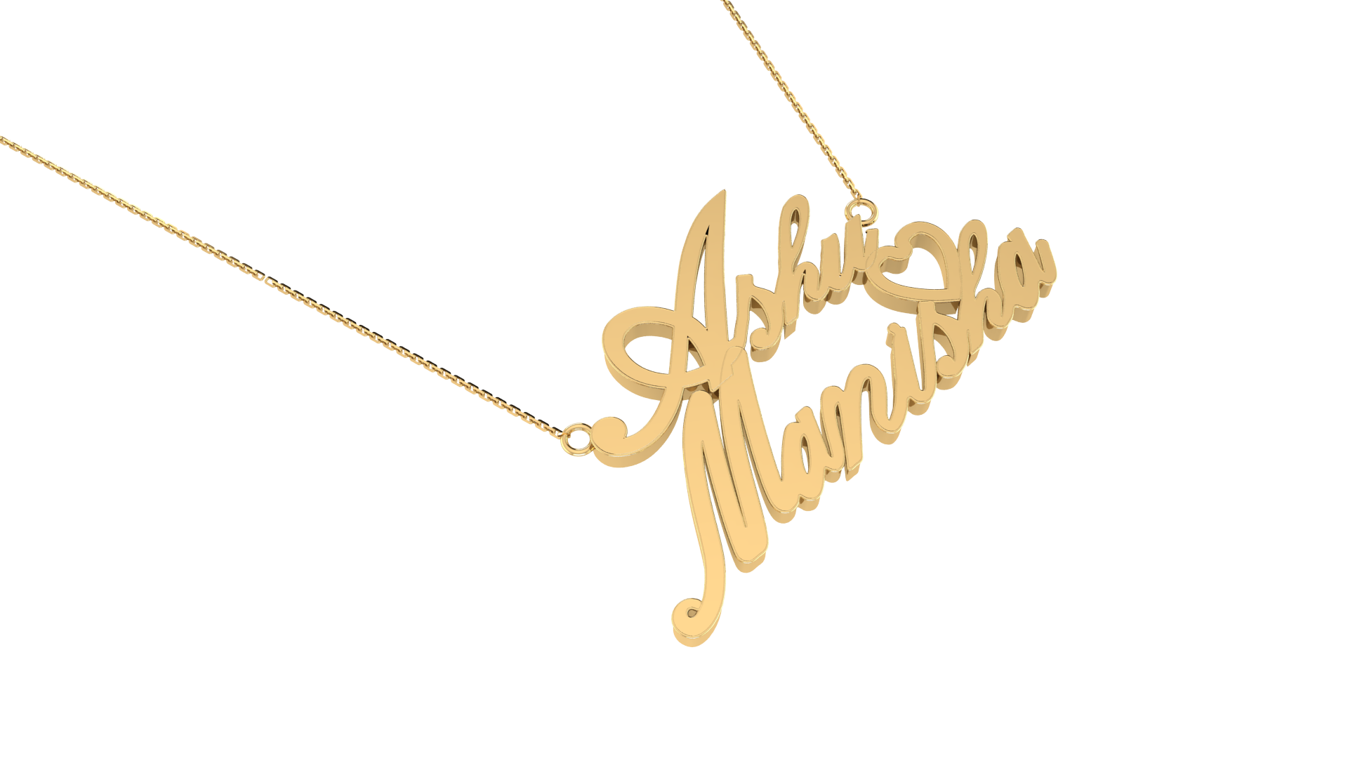 RKC 14K Yelow Gold Over Custom Name Pendant 18" Chain Included