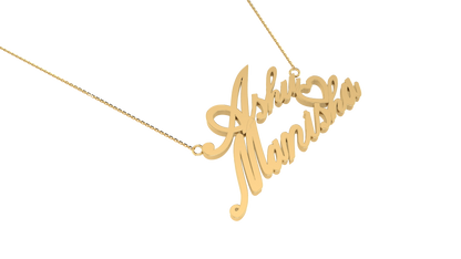 RKC 14K Yelow Gold Over Custom Name Pendant 18" Chain Included