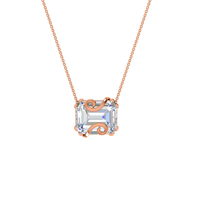 RKC 16 CT Solitär-Anhänger, 925er Silberschmuck, 14 Karat Roségold vergoldet, Gewicht 8,00 GM, Höhe 18,00 mm