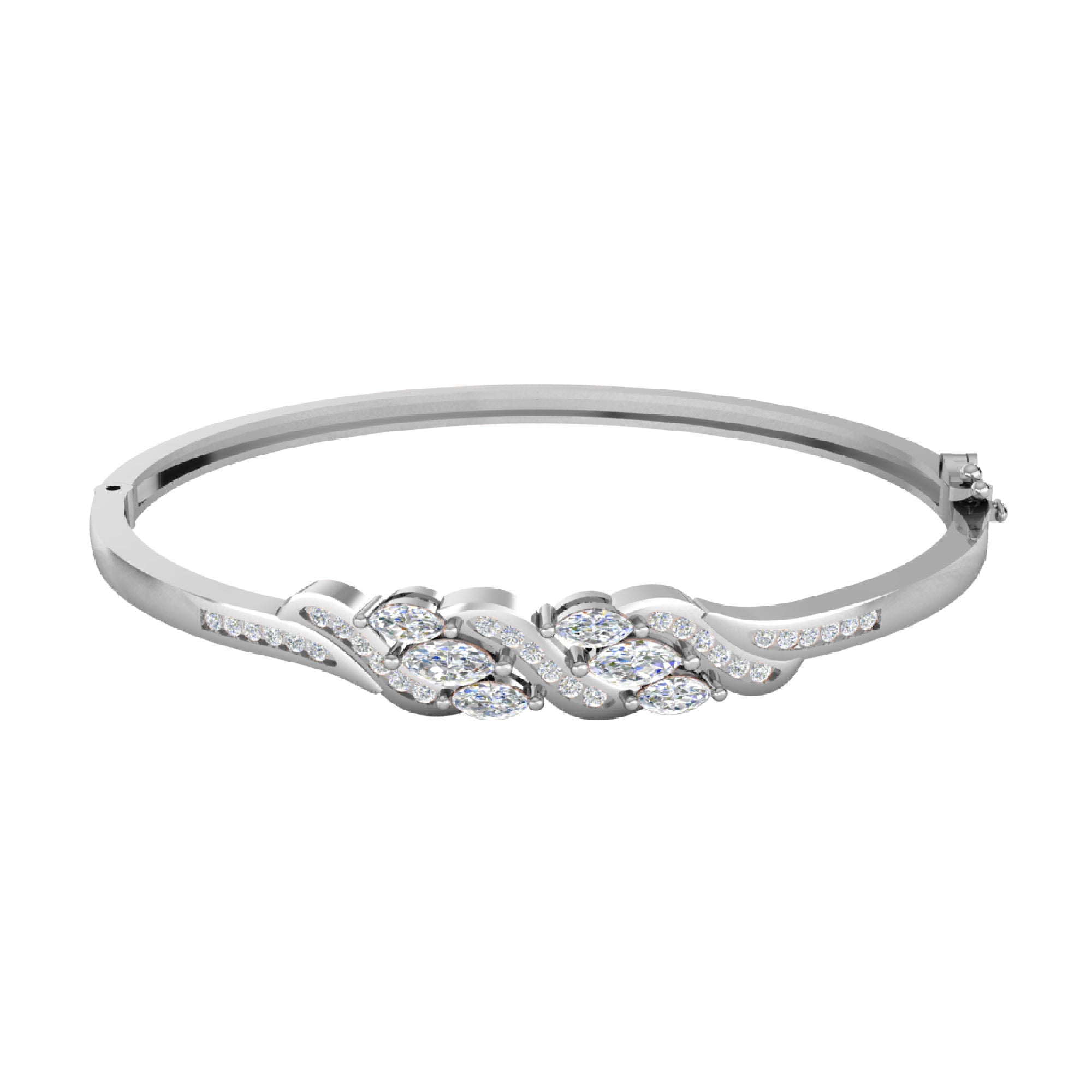 RKC Damen-Armreif aus 925er-Sterlingsilber mit 1,51 Karat Moissanit, 14 Karat Gelbgold vergoldet, Gewicht 11,50 g, Höhe 52,00 mm