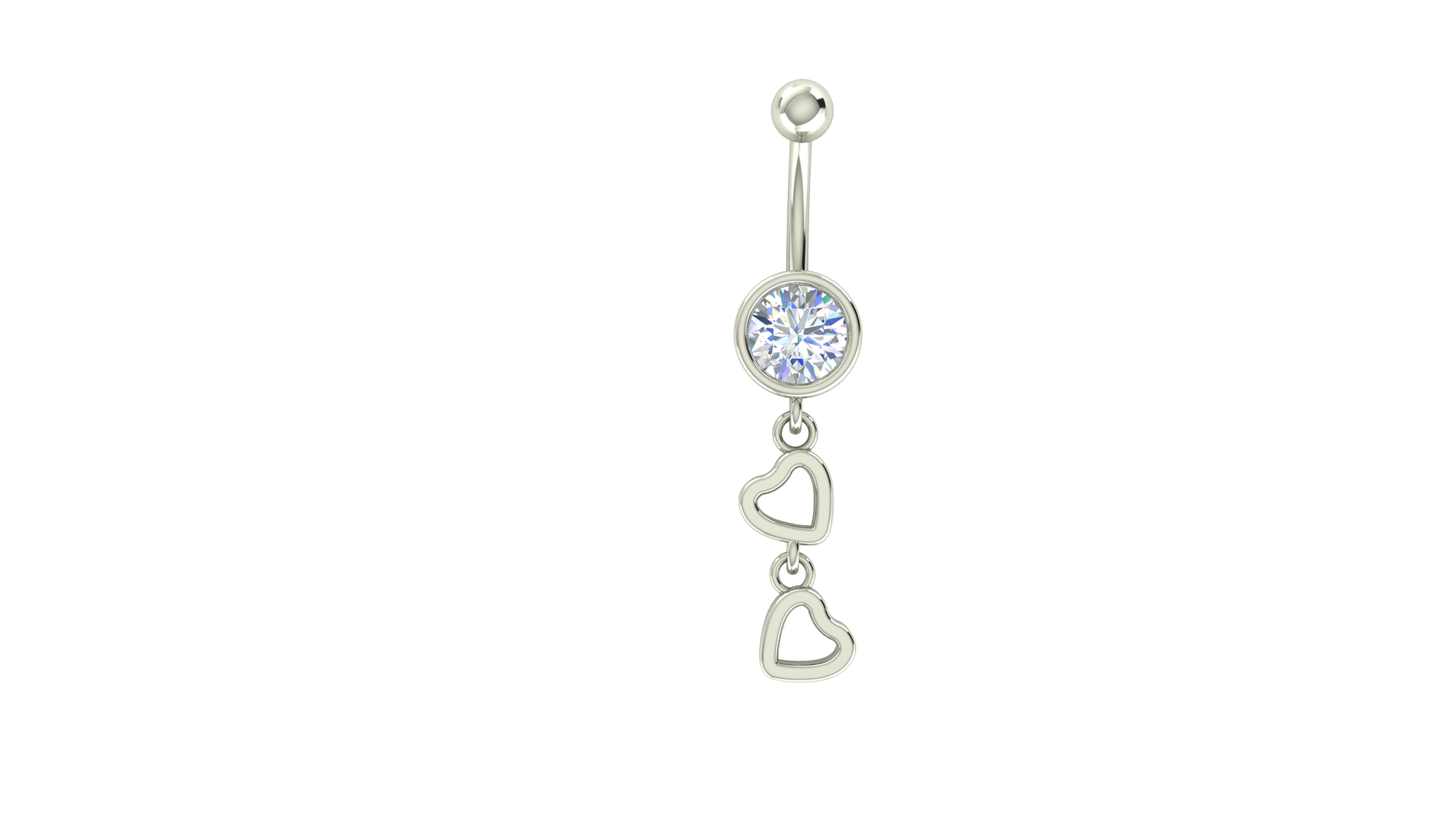 RKC JEWELRY Damen-Bauchnabelschmuck aus 925er Sterlingsilber, 14 Karat Gelbgold vergoldet, Produktgewicht: 1,10 g