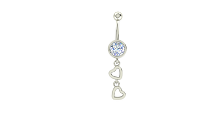 RKC JEWELRY Damen-Bauchnabelschmuck aus 925er Sterlingsilber, 14 Karat Gelbgold vergoldet, Produktgewicht: 1,10 g