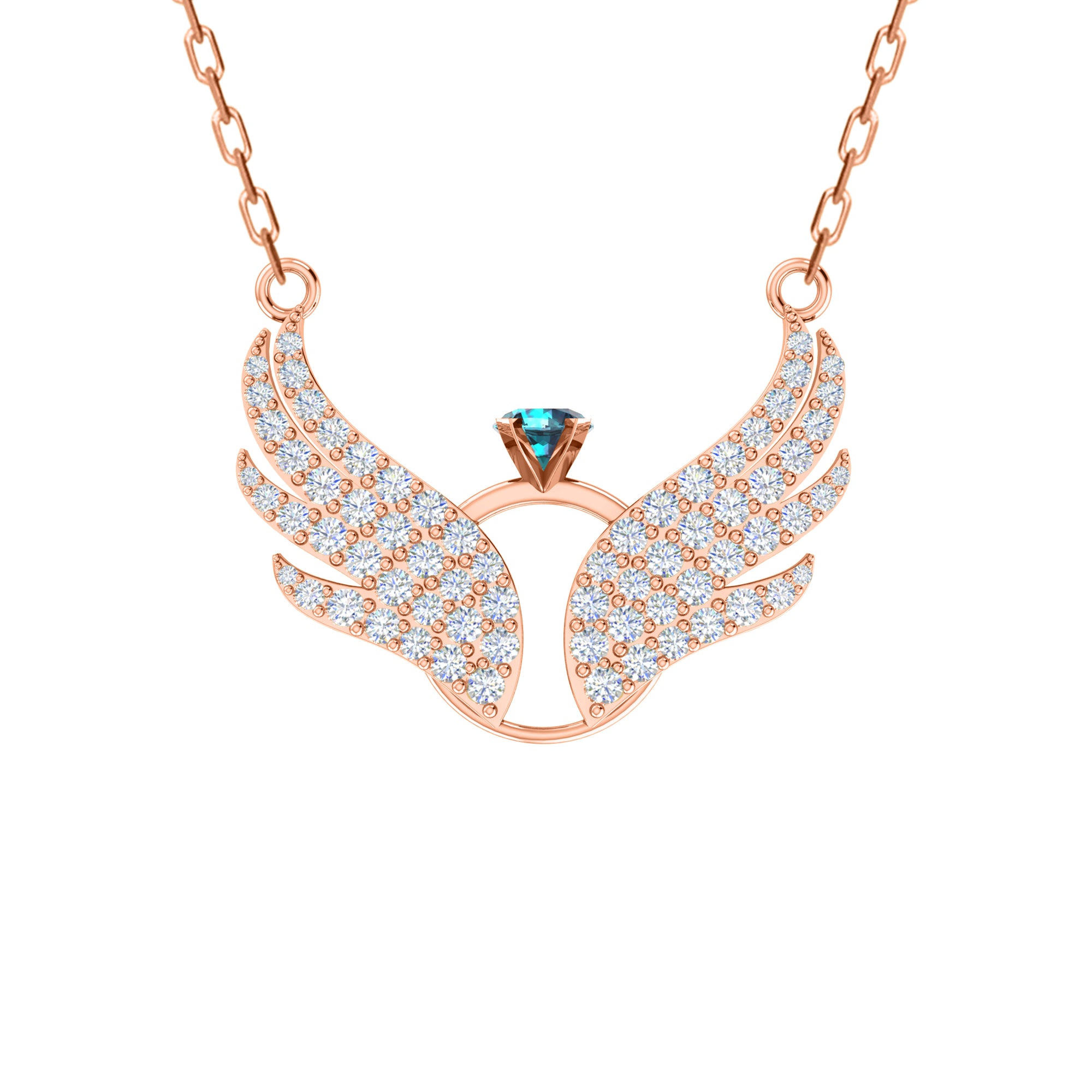 RKC 1,05 Karat Flügel-Anhänger, 925er Silberschmuck, 14 Karat Gelbgold vergoldet, Gewicht 5,60 g, Höhe 17,20 mm