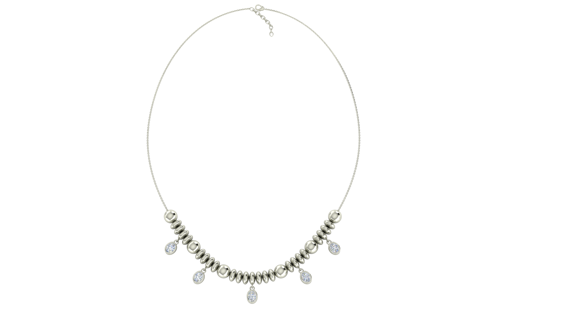 Collana affascinante con moissanite in carati RKC da 10 ct, argento 925, placcato in oro rosa 14k, peso del prodotto 7,00 GM