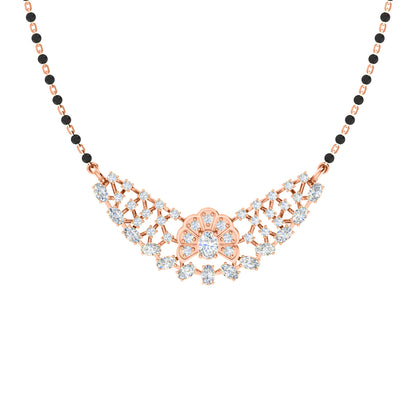 RKC 4.31 Ct Moissanite Women Mangalsutra 925 Silver 14k Rose gold Plated Product Weight 7.50gm Height 24.40mm