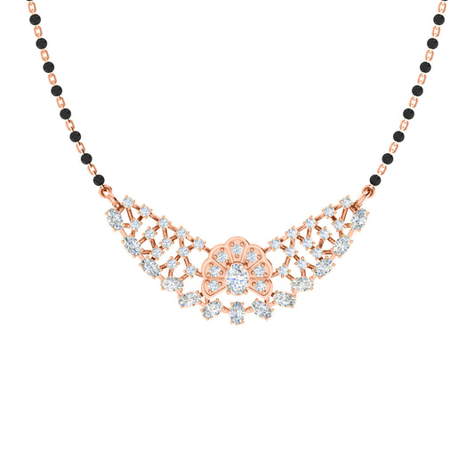RKC 4.31 Ct Moissanite Women Mangalsutra 925 Silver 14k Rose gold Plated Product Weight 7.50gm Height 24.40mm
