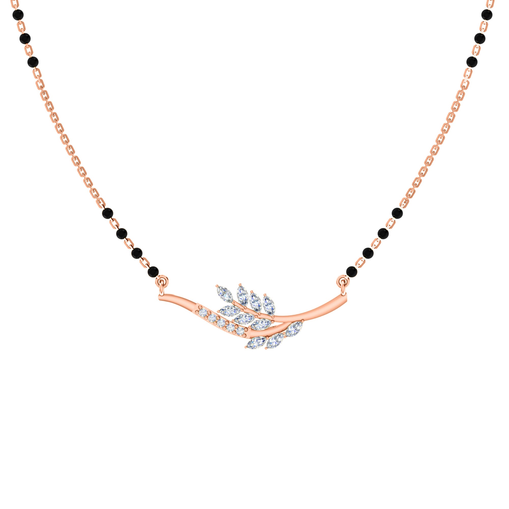 RKC 1 CT Moissanite Women Mangalsutra 925 Silver 14k Rose gold Plated Product Weight 3.80 GM Height 11.50 MM