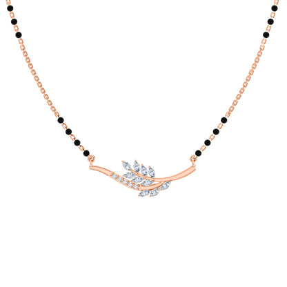 RKC 1 CT Moissanite Women Mangalsutra 925 Silver 14k Rose gold Plated Product Weight 3.80 GM Height 11.50 MM