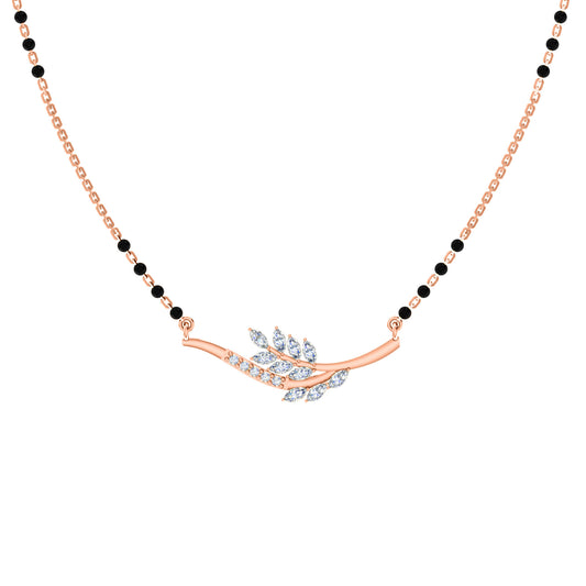 RKC 1 CT Moissanite Women Mangalsutra 925 Silver 14k Rose gold Plated Product Weight 3.80 GM Height 11.50 MM