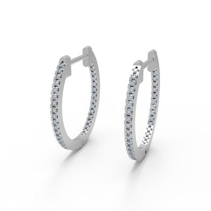 RKC Damen-Ohrring aus 925er-Sterlingsilber, einreihig, 14-Karat-Rose, Gesamtgewicht: 7,00 GM, Höhe: 38,00 mm
