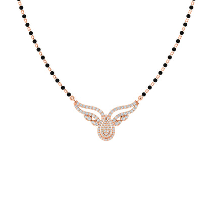RKC Moissanite da 1 ct da donna Mangalsutra in argento 925 placcato in oro rosa 14k Peso del prodotto 5,50 g Altezza 19,50 mm