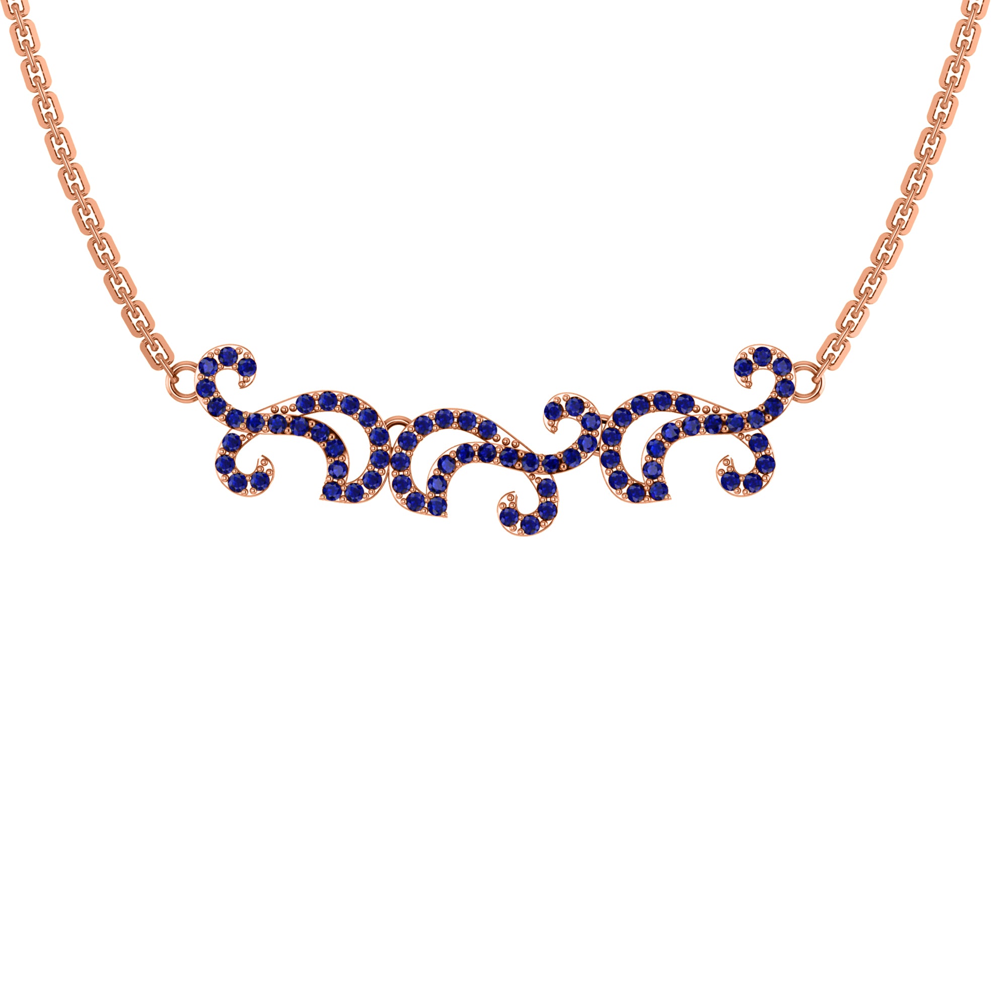Collana affascinante con moissanite RKC 1.1 CT Argento 925 placcato oro rosa 14k Peso del prodotto 5,50 GM Altezza 11,00 MM