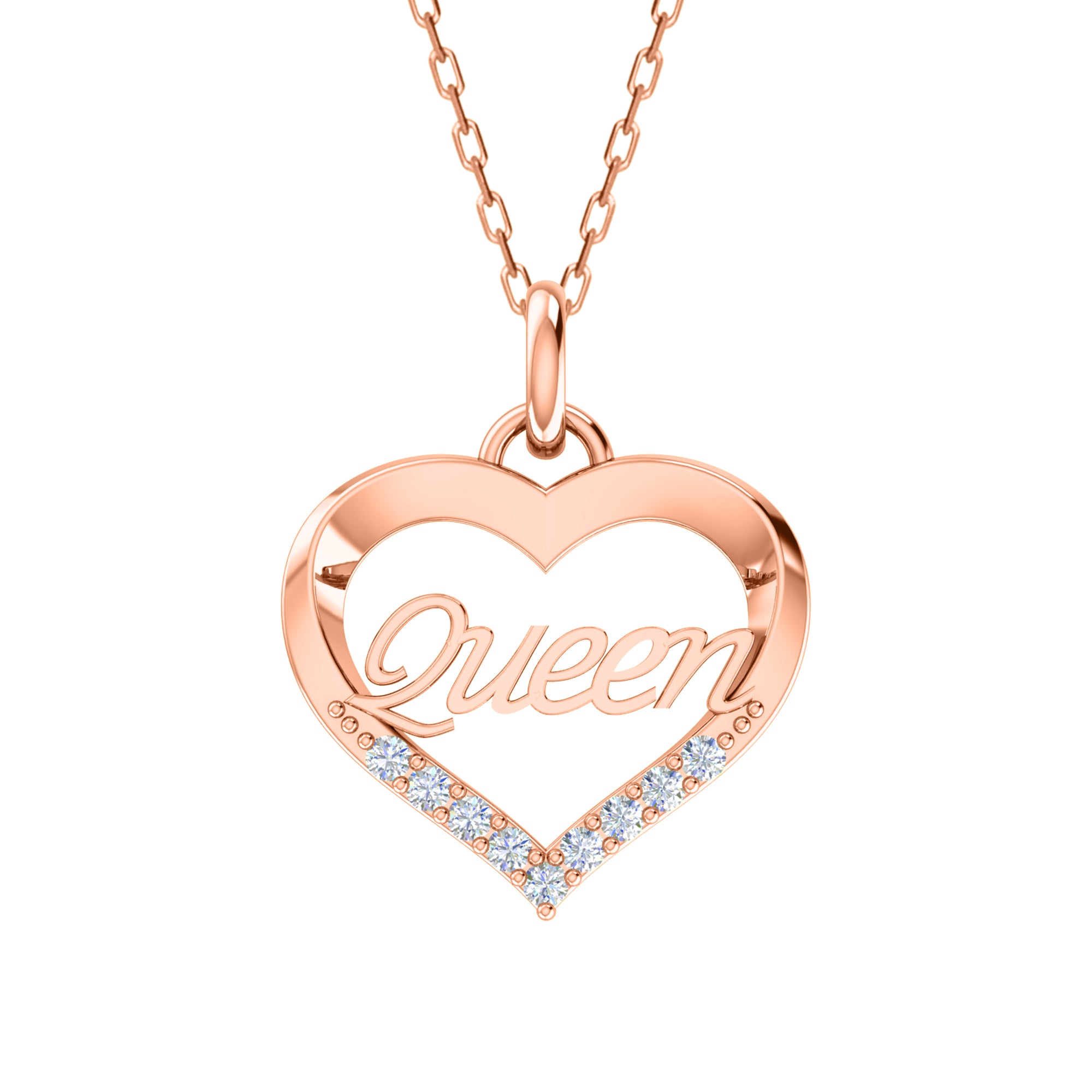 Ciondolo a forma di cuore in moissanite da 0,22 ct, gioielli in argento 925, placcato in oro rosa 14 carati, peso 4,80 g, altezza 25,20 mm